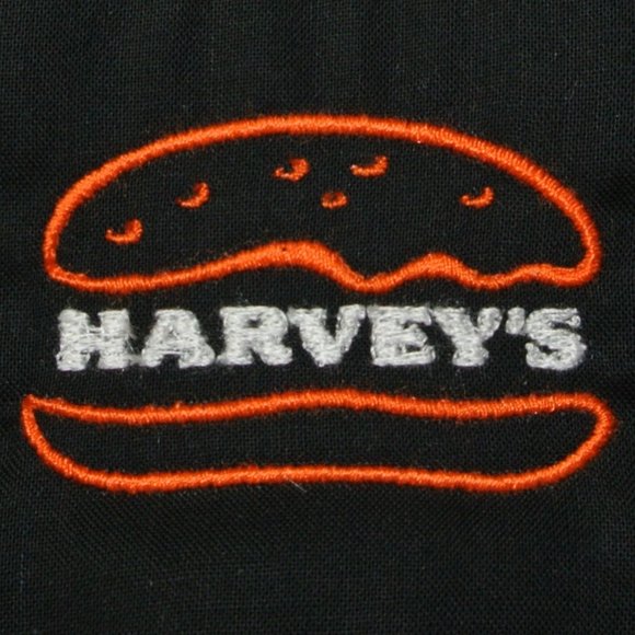 HARVEY'S Hamburgers Employee Uniform Polo Shirt Black NEW Size XL - Picture 5 of 6